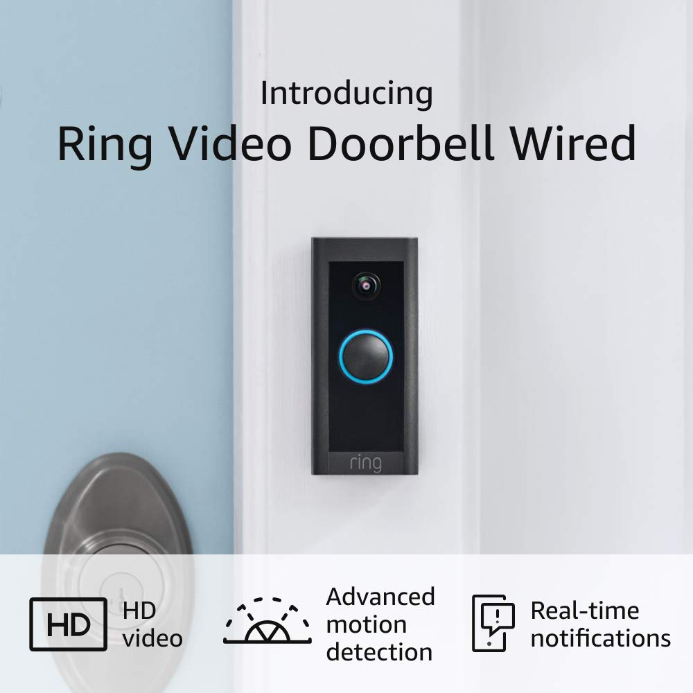 Like-New Ring Video Doorbell Wired (newest model), Use Two-Way Talk, advanced motion detection, HD camera and real-time alerts to monitor your front door (wiring required)