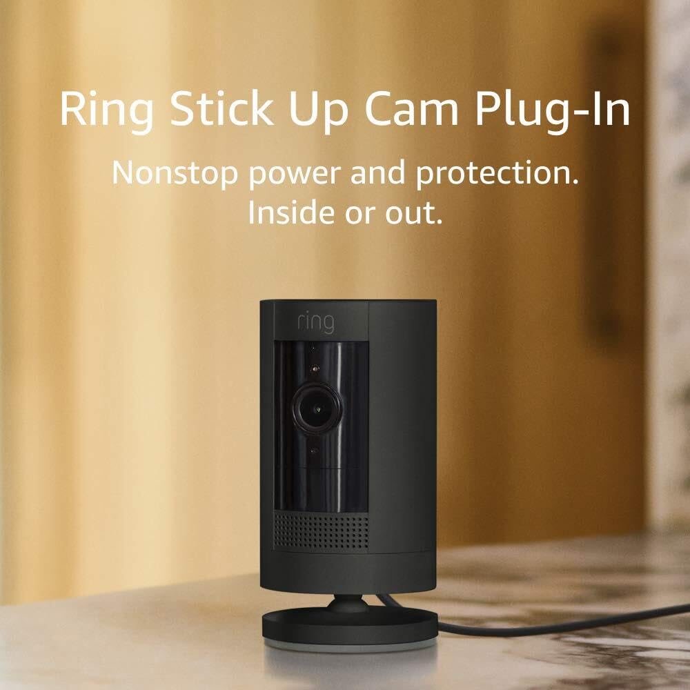 Like-New Ring Stick Up Cam Battery HD security camera with custom privacy controls, Simple setup, Works with Alexa - White